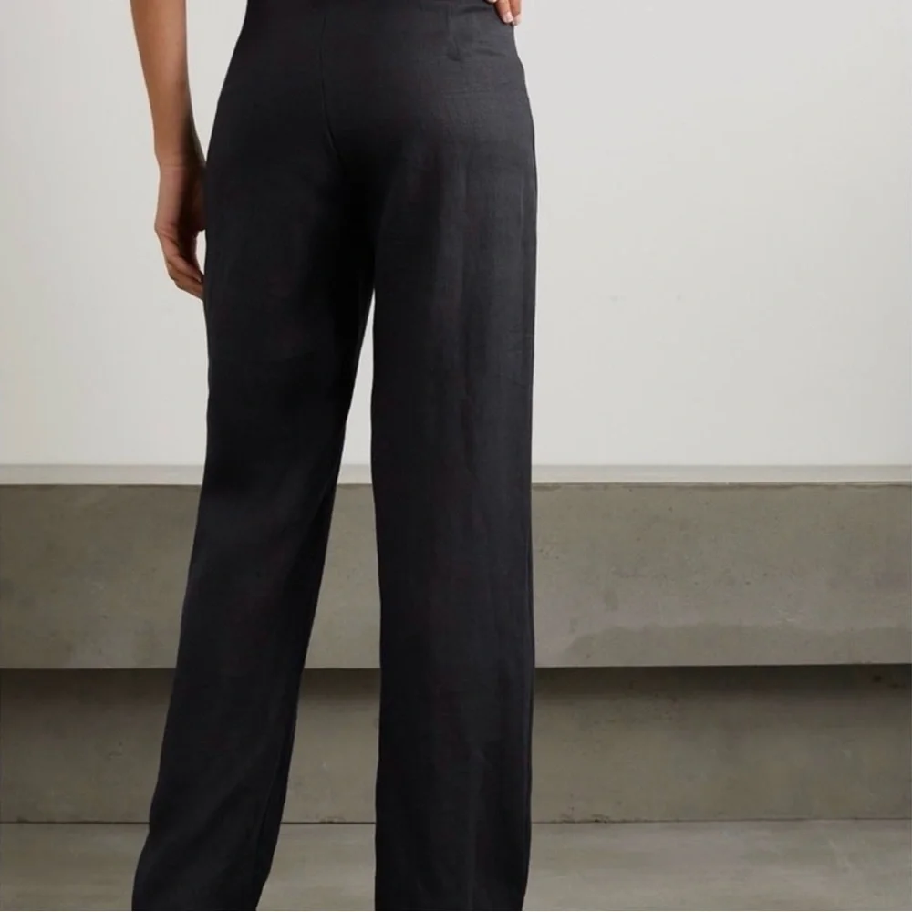 Faithfull The Brand Vincente Linen Wide Leg Pants Black NWT Medium - Picture 3 of 13